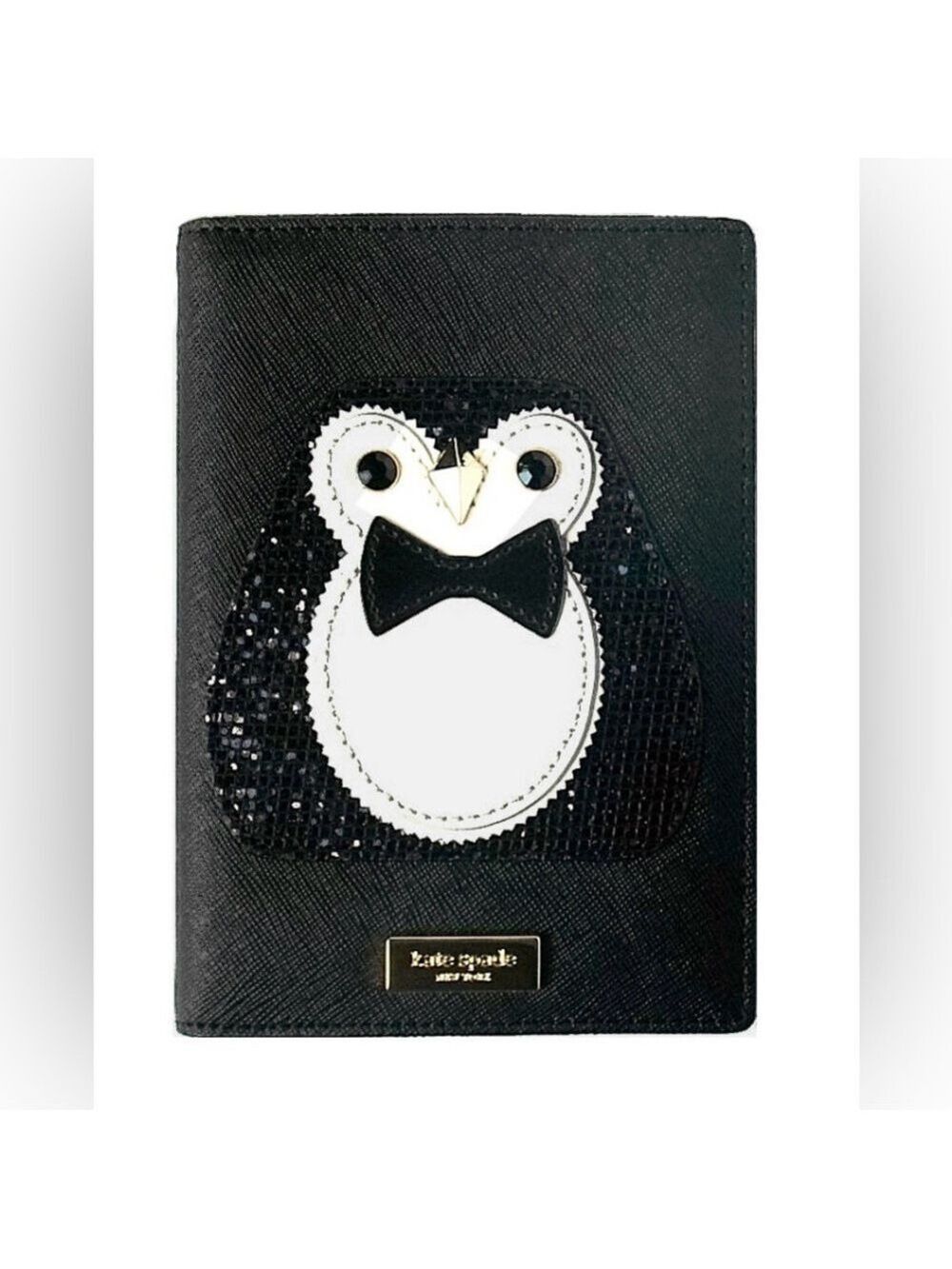 Kate Spade  Imogene Clifton Lane Black Penguin Passport Holder